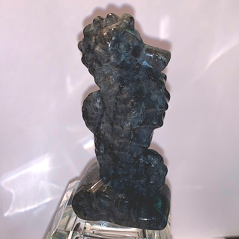 NATURAL LARVIKITE SEA HORSE